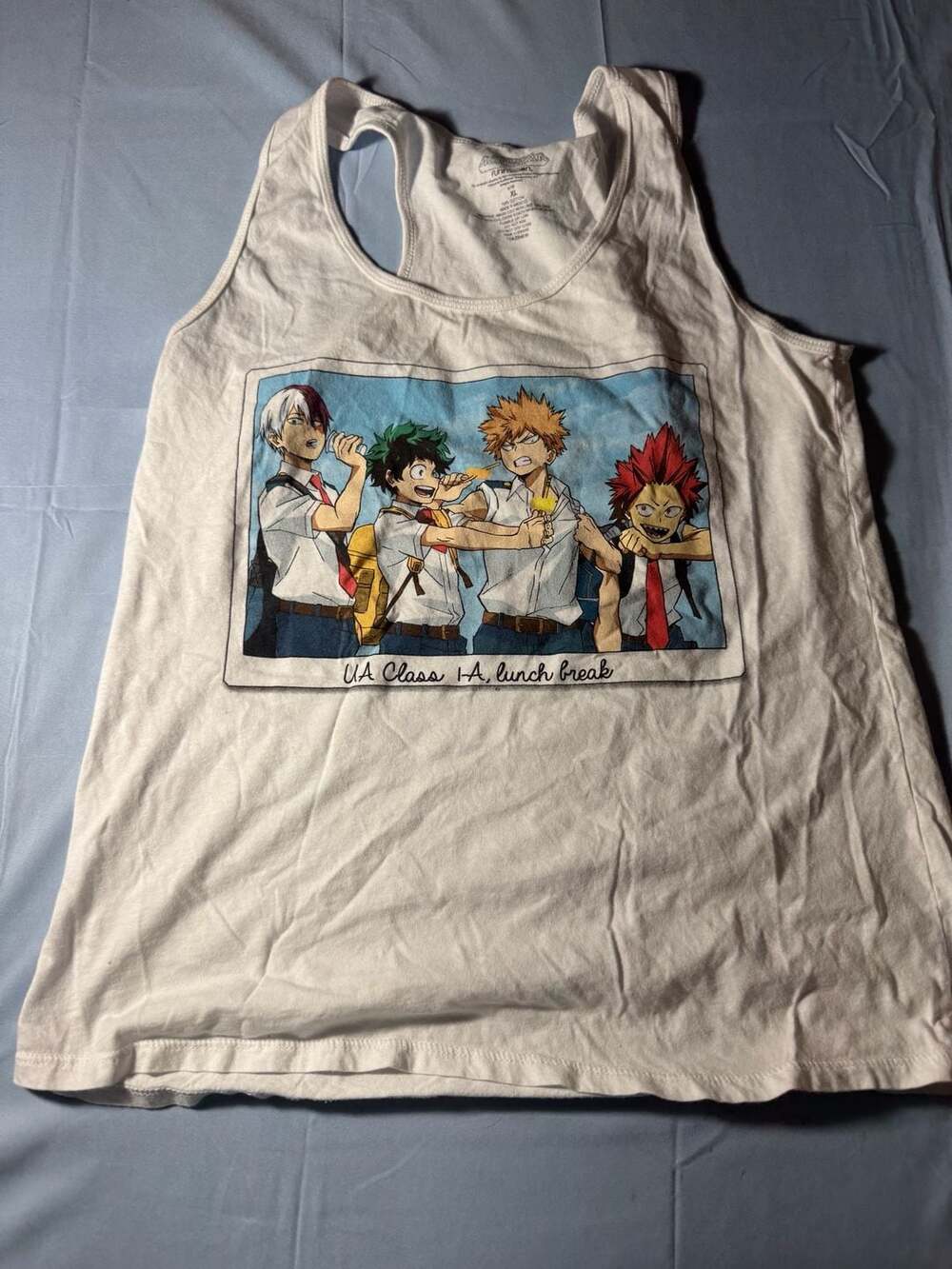 Kids/Youth My Hero Academia Class 1-A Lunch Break Graphic White Tank Top XL
